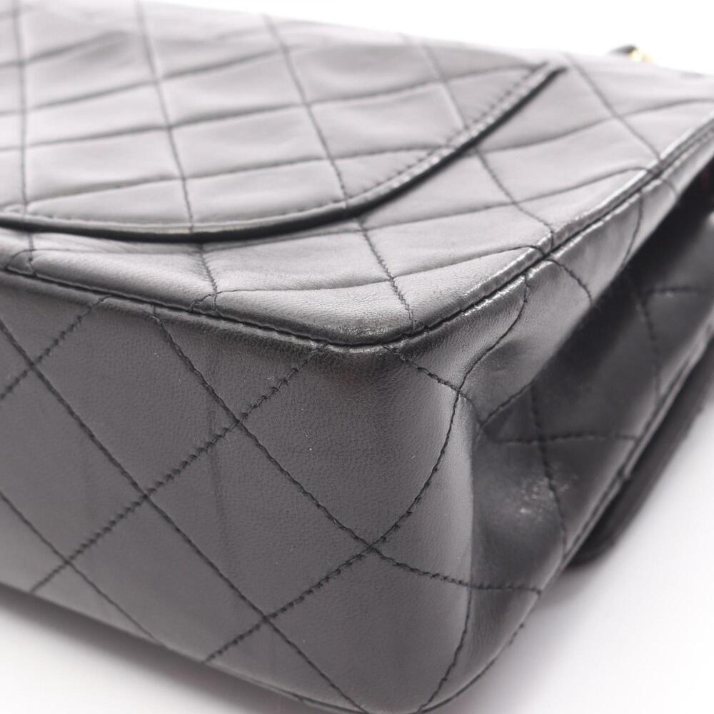 CHANEL Matelasse Double Flap Shoulder Bag in Lambskin Leather, Black - Picture 10 of 13